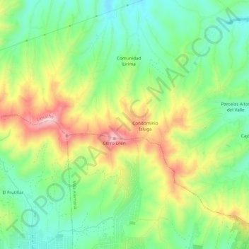 Mapa topográfico Linzor, altitud, relieve