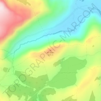 Mapa topográfico Maum, altitud, relieve
