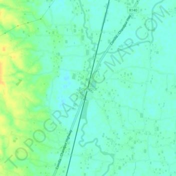 Mapa topográfico Bojoypur, altitud, relieve