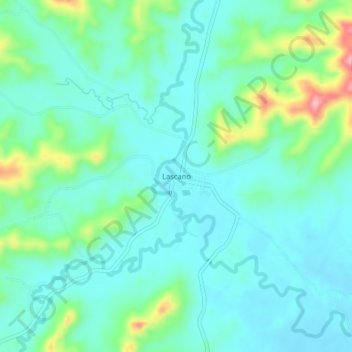 Mapa topográfico Lascano, altitud, relieve
