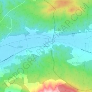 Mapa topográfico La Goye, altitud, relieve