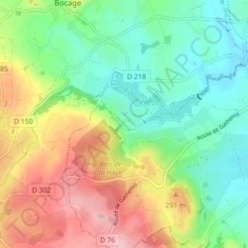 Mapa topográfico La Haye, altitud, relieve