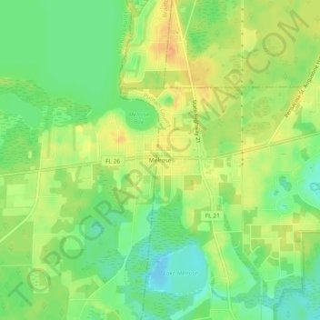 Mapa topográfico Melrose, altitud, relieve