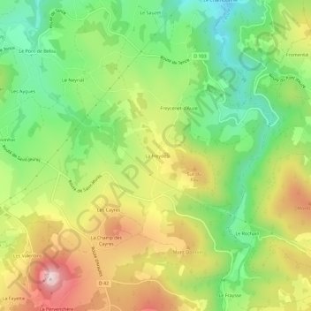 Mapa topográfico La Freyde, altitud, relieve