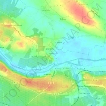 Mapa topográfico Lancement, altitud, relieve