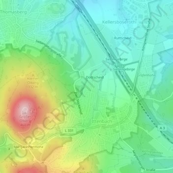 Mapa topográfico Auf dem Döttscheid, altitud, relieve