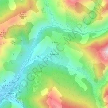 Mapa topográfico La Favière, altitud, relieve
