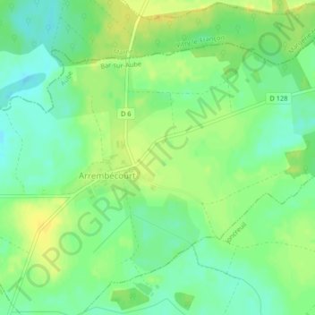 Mapa topográfico Rouge Grange, altitud, relieve