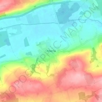 Mapa topográfico Aherla, altitud, relieve
