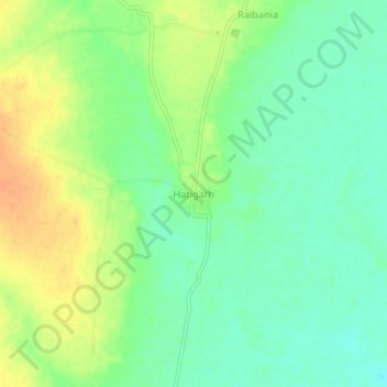 Mapa topográfico Hatigarh, altitud, relieve