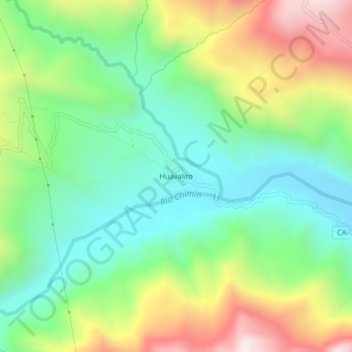 Mapa topográfico Huavalito, altitud, relieve