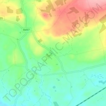 Mapa topográfico Annacarty, altitud, relieve