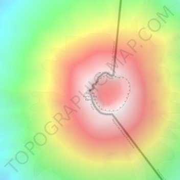 Mapa topográfico Volcán Parinacota, altitud, relieve