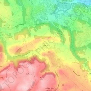 Mapa topográfico Le Rual, altitud, relieve