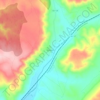 Mapa topográfico Alcuneza, altitud, relieve