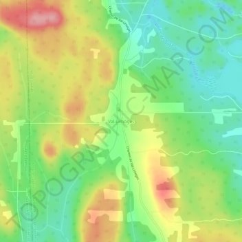 Mapa topográfico Val-Limoges, altitud, relieve