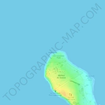 Mapa topográfico Poro Point, altitud, relieve