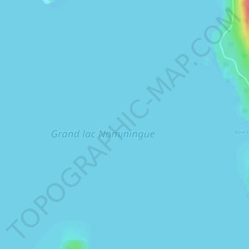 Mapa topográfico Lac Nominingue, altitud, relieve