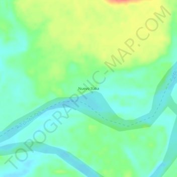 Mapa topográfico Nuevo Italia, altitud, relieve