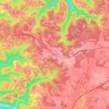 Mapa topográfico Ensor, altitud, relieve