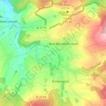 Mapa topográfico Rennermühle, altitud, relieve