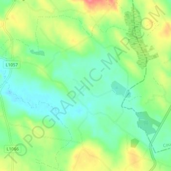 Mapa topográfico Clooneen, altitud, relieve