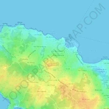Mapa topográfico Puits Neuf, altitud, relieve