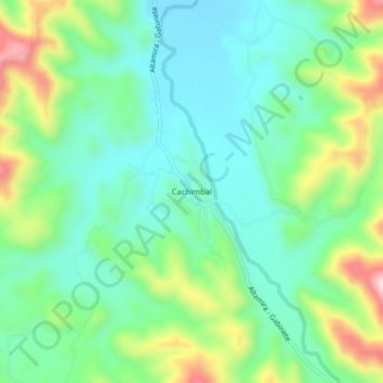 Mapa topográfico Cachimbal, altitud, relieve