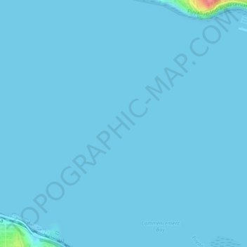 Mapa topográfico Commencement Bay, altitud, relieve