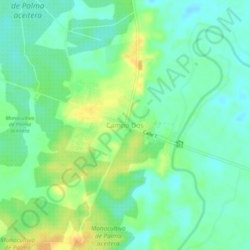 Mapa topográfico Campo Dos, altitud, relieve