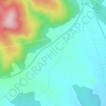 Mapa topográfico Cañada de las Fuentes, altitud, relieve