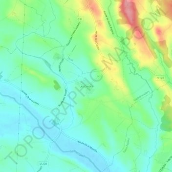 Mapa topográfico Les Crozes, altitud, relieve