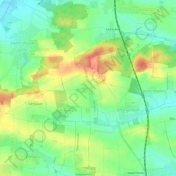 Mapa topográfico Arzbach, altitud, relieve