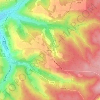 Mapa topográfico Lopin Mutin, altitud, relieve