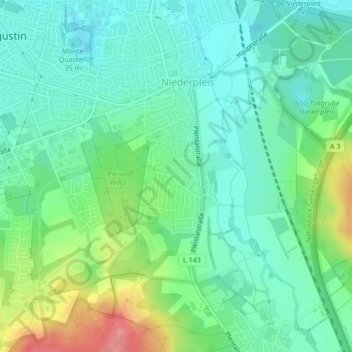 Mapa topográfico Schmerbroich, altitud, relieve