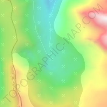 Mapa topográfico Codelco Andina, altitud, relieve