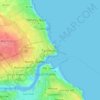 Mapa topográfico Tynemouth, altitud, relieve