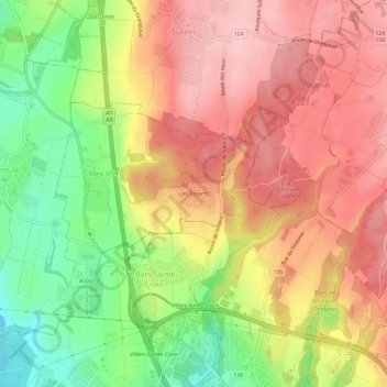 Mapa topográfico Les Esserts, altitud, relieve