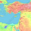 Mapa topográfico Cyprus, altitud, relieve