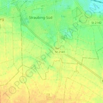 Mapa topográfico Mitterast, altitud, relieve