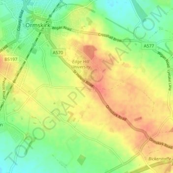 Mapa topográfico Scarth Hill, altitud, relieve