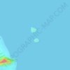 Mapa topográfico Mokulua Islands, altitud, relieve