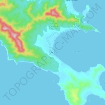 Mapa topográfico Looc, altitud, relieve