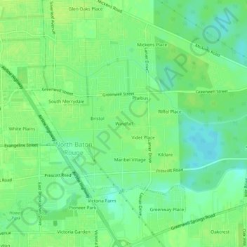 Mapa topográfico Windfall, altitud, relieve