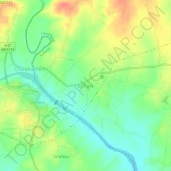 Mapa topográfico By Pass, altitud, relieve