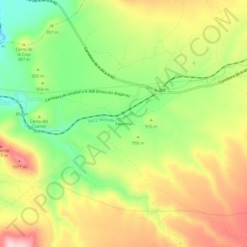 Mapa topográfico Faucena, altitud, relieve