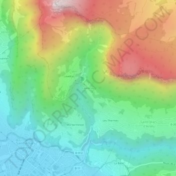 Mapa topográfico Lancenay, altitud, relieve