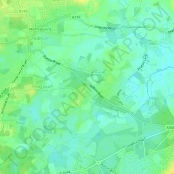 Mapa topográfico Mimbridge, altitud, relieve