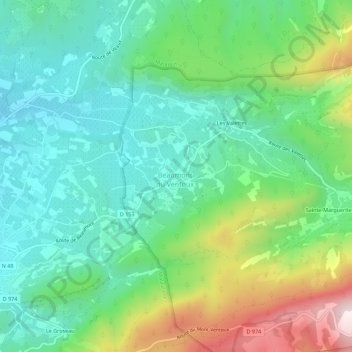 Mapa topográfico Les Cabanes, altitud, relieve