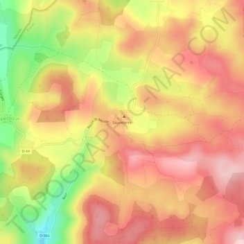 Mapa topográfico Sauveterre, altitud, relieve